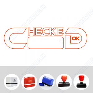 CHECKED OK PRE-INK STAMP - 63mm x 23mm