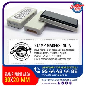 Address Stamp with logo / pocket stamp 60x20 mm