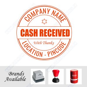CASH RECEIVED with Company Name Round - 30mm