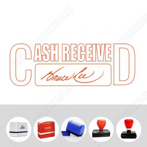 CASH RECEIVED with Signature Pre-Ink Stamp - 63mm x 23mm