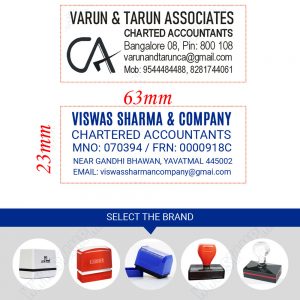 Chartered Accountant Stamp, Pre-ink Stamp for CA