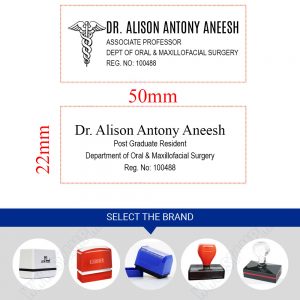 Doctors Stamp : Pre Ink stamp for Doctors 52x20 mm