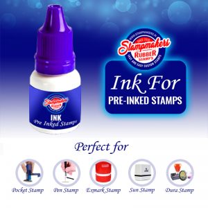 Permanent Ink Stamp for pre ink stamp, Fast Drying Ink Dry Ink (10ml)