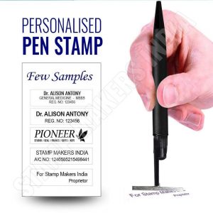 Pen Stamp, Pen with Pre - Inking Stamp - Black Body