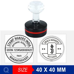 Round Stamp Cristal Handle 40mm Radius