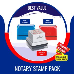 Notary Stamp Pack, Notary Stamps, 2 Square 1 Round Stamp
