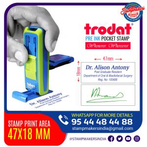 Trodat POCKET STAMP 18 X 47mm # 3/4 LINES